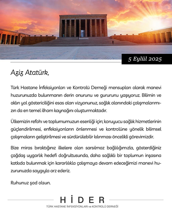 Türk Hastane İnfeksiyonları ve Kontrolü Derneği’nin yeni yönetim kurulu, göreve başlamasının ardından Anıtkabir ziyareti.